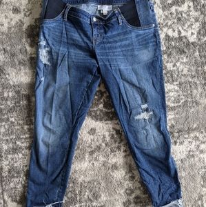 Side panel crop jeans